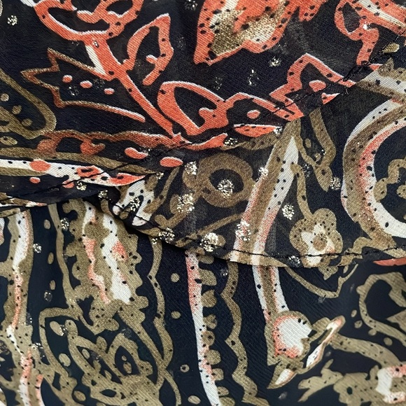 Tradition two piece top and skirt orange rust and kaki flecks of gold size 8 - Picture 7 of 7